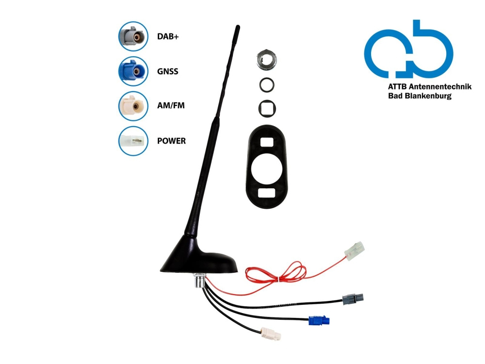 Takantenn AM/FM DAB+ GNSS aktiv 12V