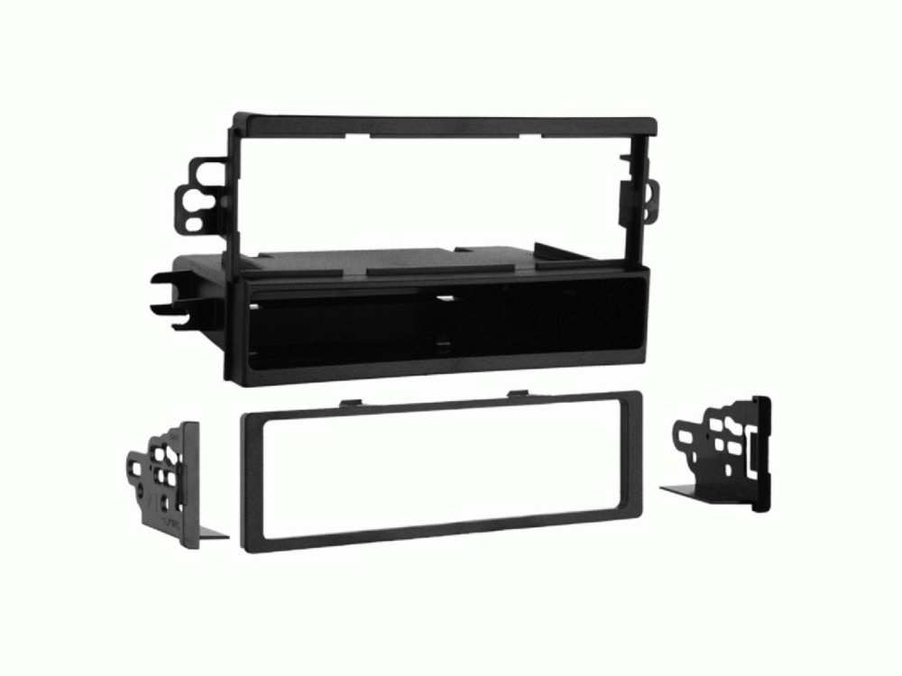 Monteringsramme 1-DIN med oppbevaringsrom, svart