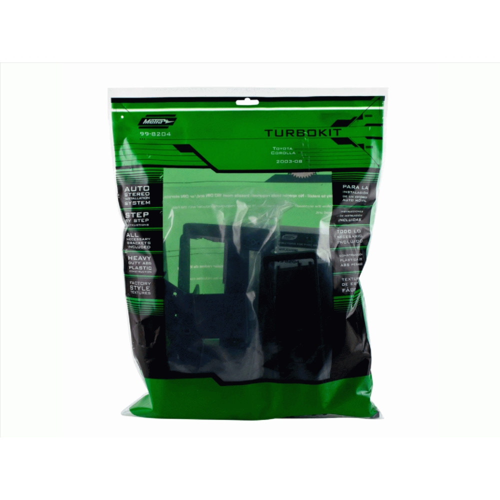 Monteringsramme 1-DIN med oppbevaringsrom Toyota Corolla 2002-2007, svart