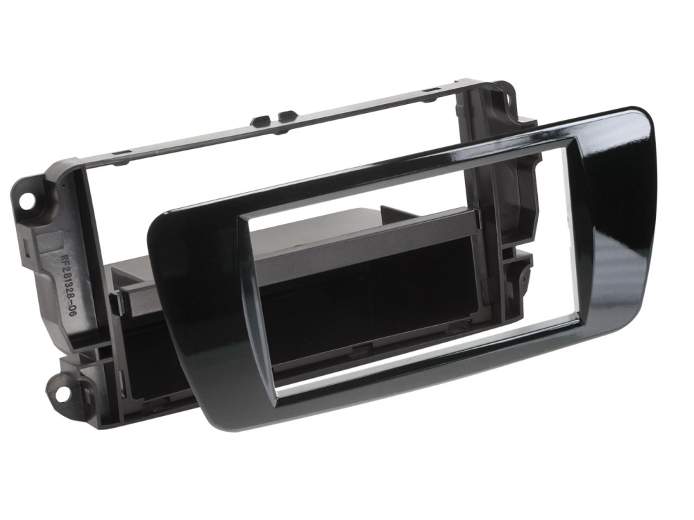 Monteringsramme 2-DIN med oppbevaringsrom Seat Ibiza, piano svart