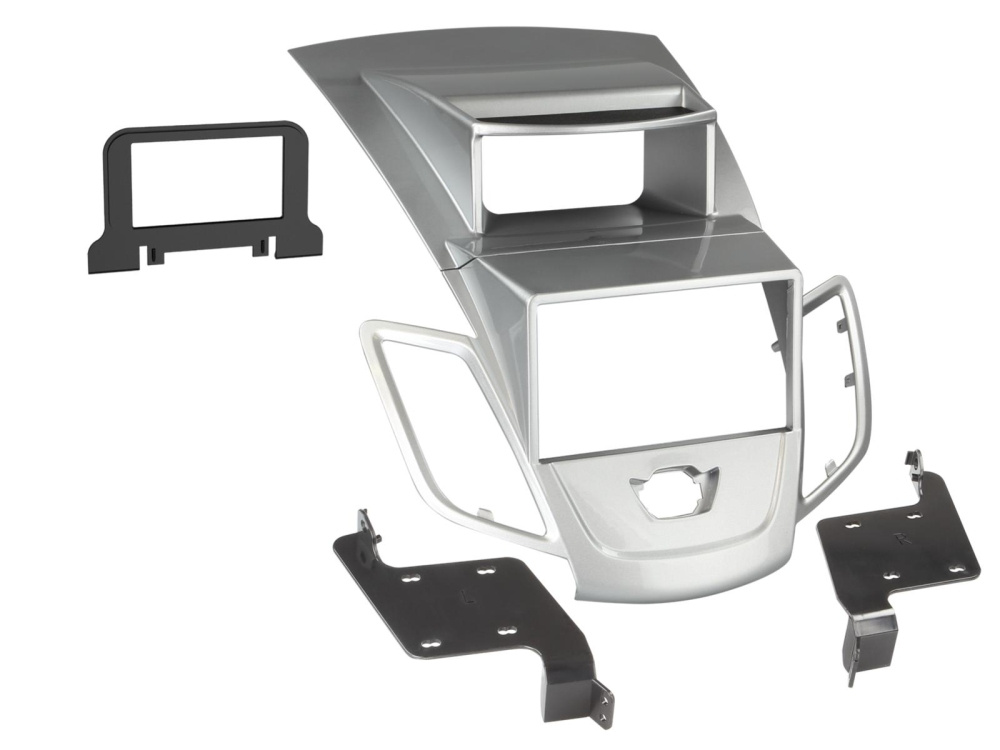 Monteringsramme 2-DIN Ford Fiesta sølv