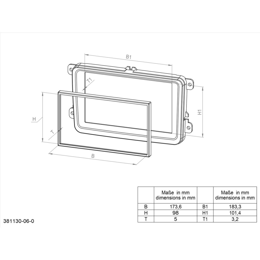 Monteringsramme 2-DIN med oppbevaringsrom Honda Fit/Jazz 2004-2008