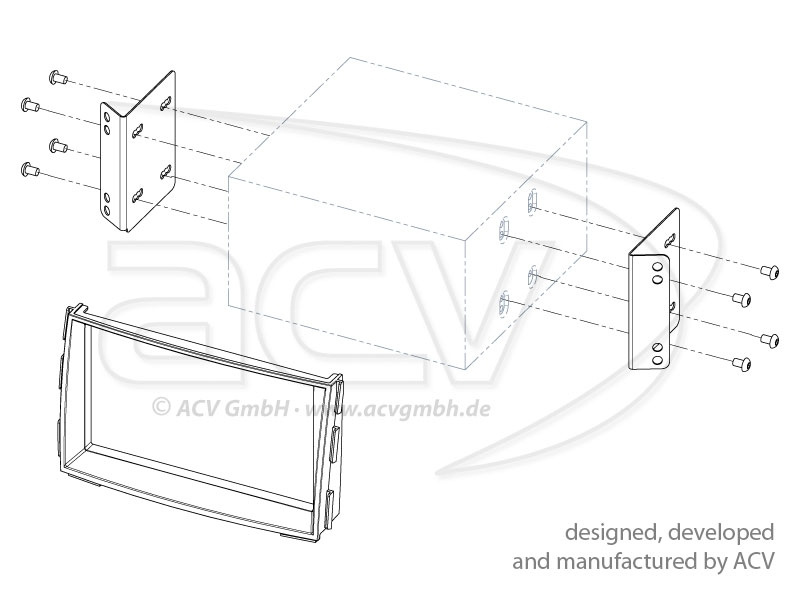 Monteringsram 2-din pocket Kia Venga 2009-