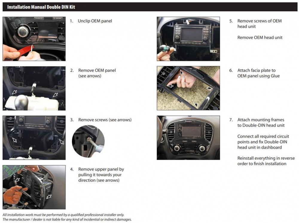 Monteringsram 2-din Nissan Juke 2010-2019