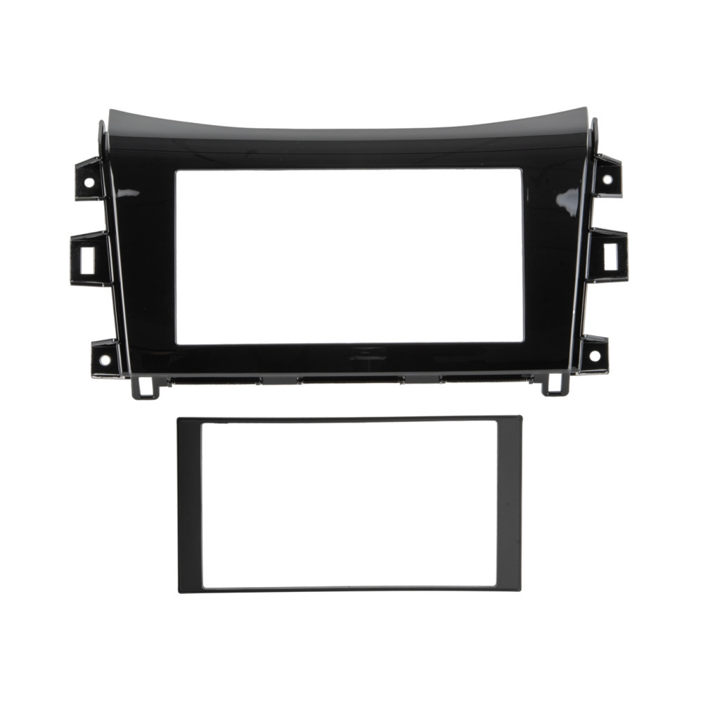Monteringsramme 2-DIN Nissan/Renault, piano svart