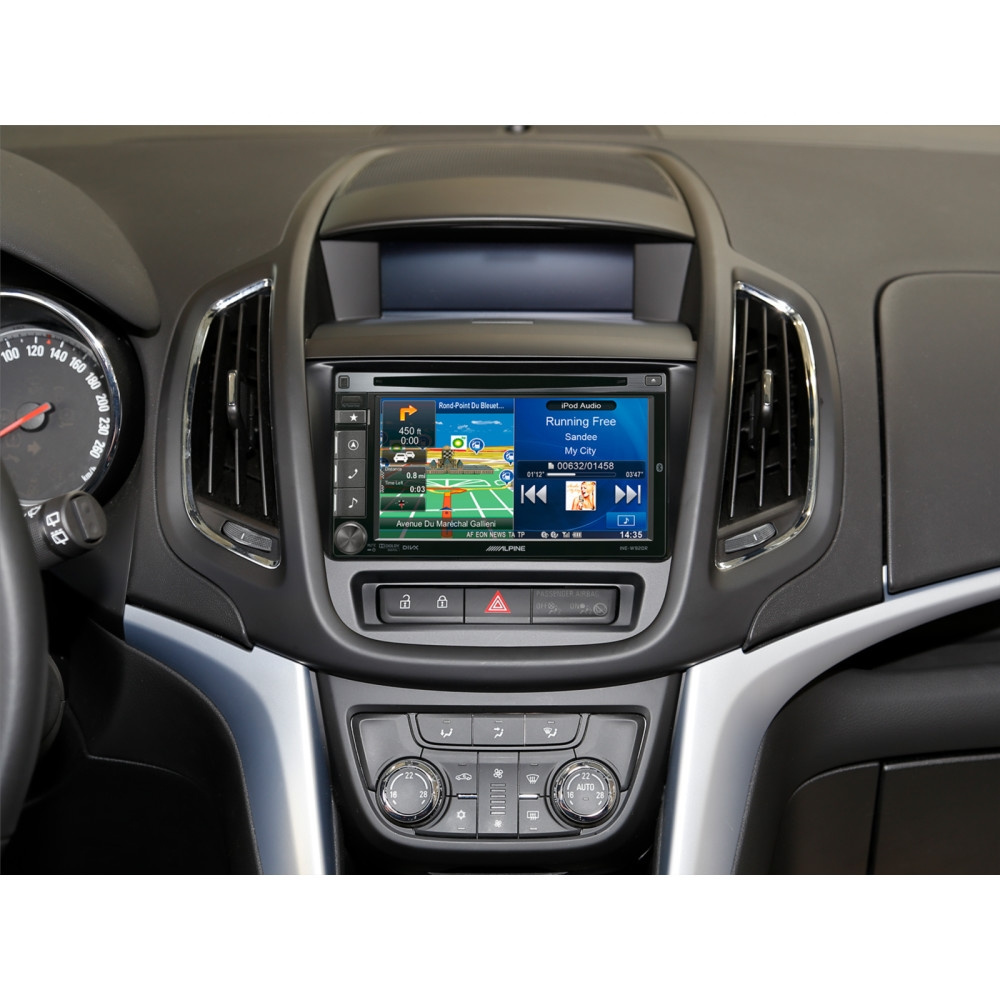 Monteringsramme 2-DIN Opel Zafira Tourer, jet svart