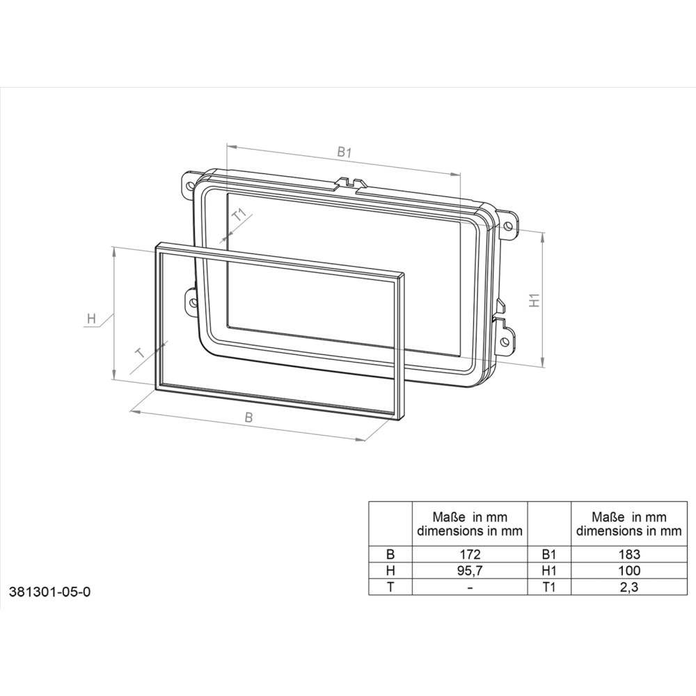 Monteringsram 2/1-din Toyota, Lexus IS300 -05