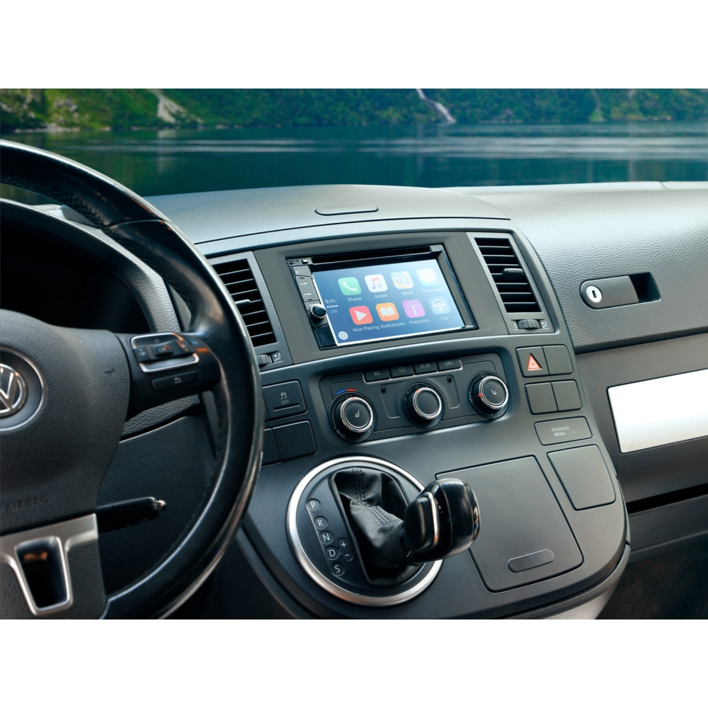 Monteringsramme 2-DIN VW T5/Touareg, svart