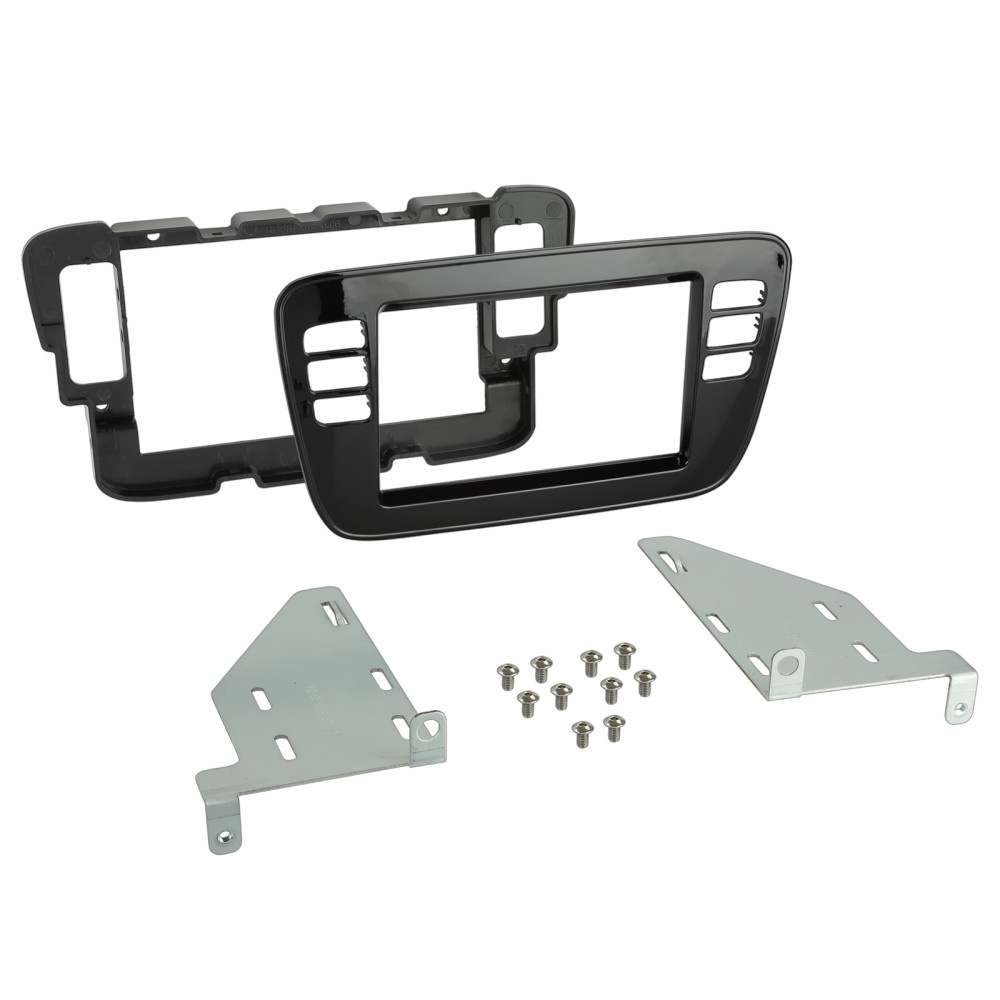 Monteringsramme 2-DIN Seat/Skoda/VW, piano svart