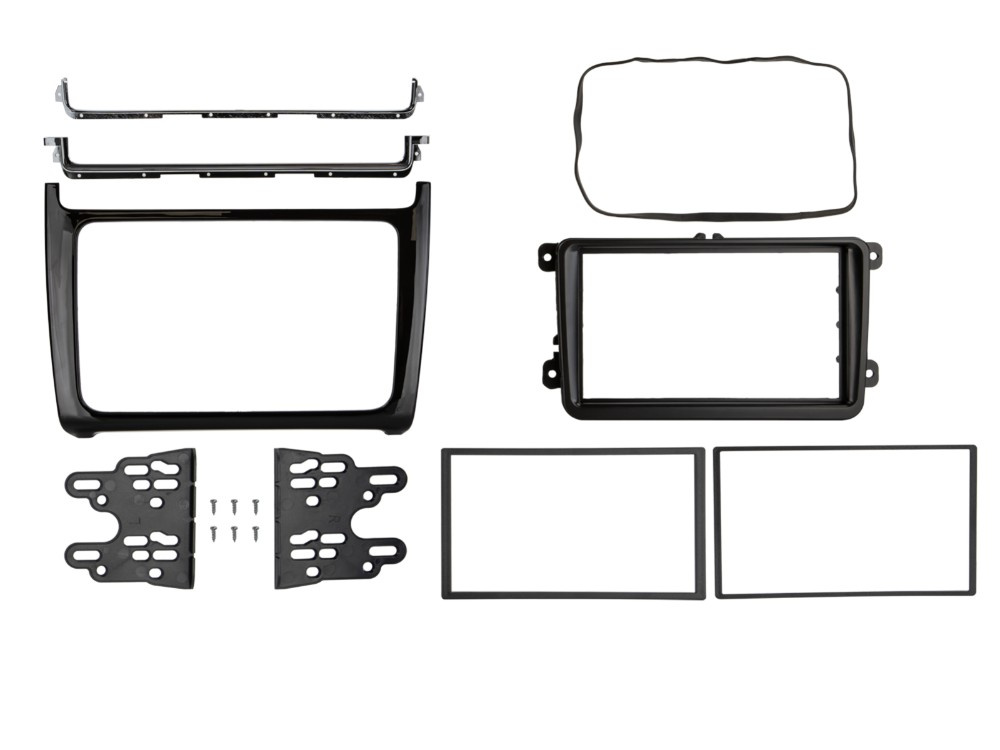 Monteringsramme 2-DIN VW Polo 2014-2017, piano svart