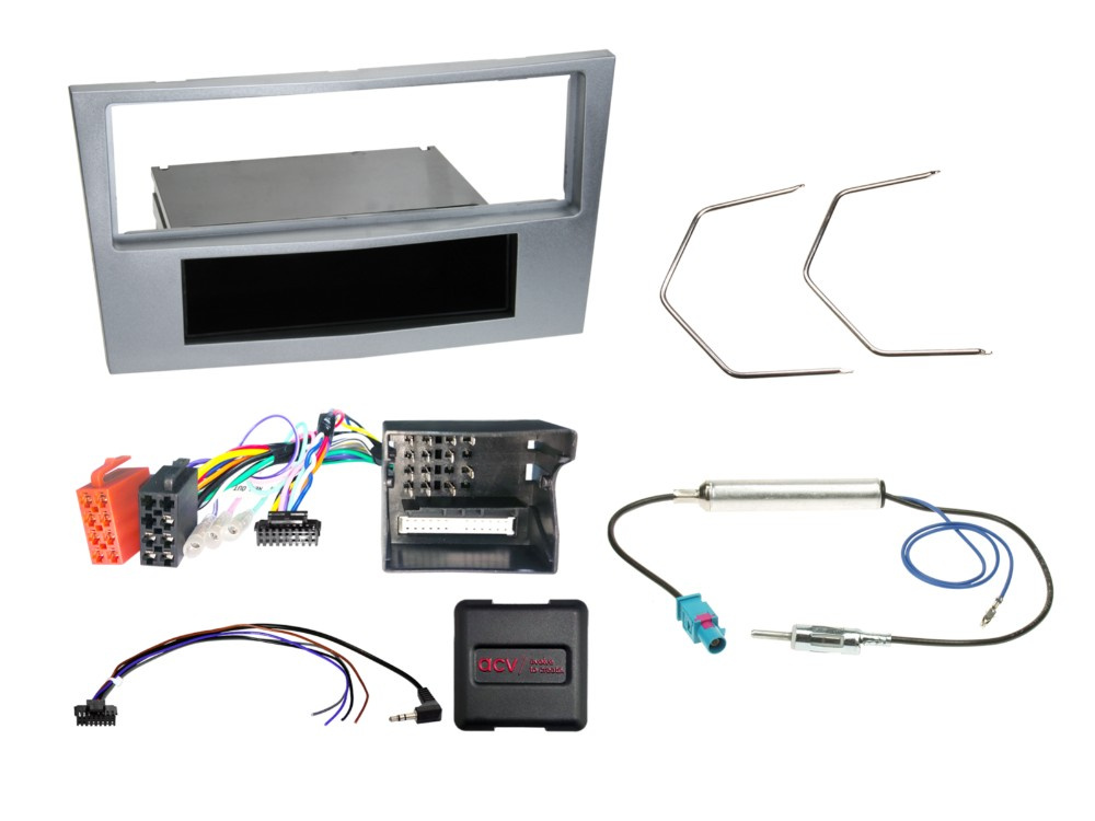 1-DIN installasjonssett med oppbevaringsrom Opel, matt-krom