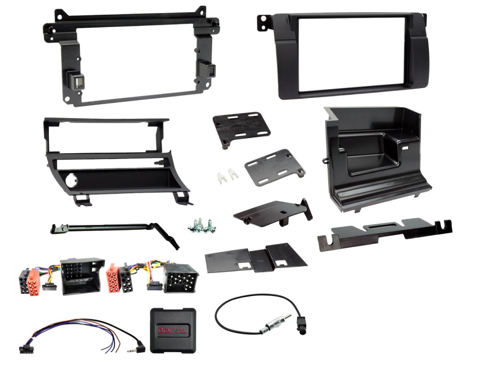 2-DIN Kit BMW 3-serie E46, Rattstyring/antenneadapter