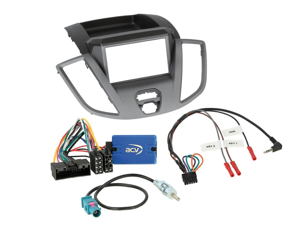 Monteringsram 2-DIN med prylfack Ford Transit V363 2014-2019