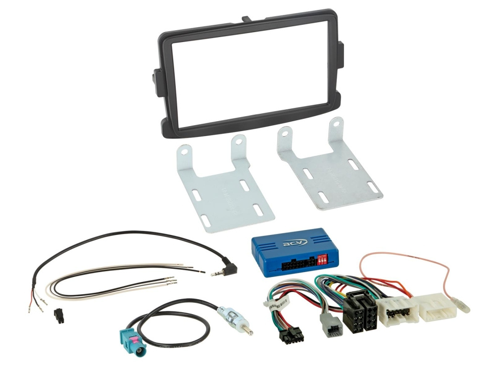 Installasjonssett 2-DIN Dacia/Fiat/Nissan/Opel/Renault, svart