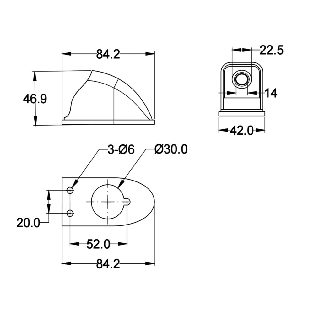 ACV Bakkamera dråpeformet hvit