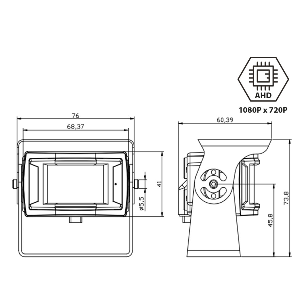 AHD Bakkamera 170° Transporter/Motorhome