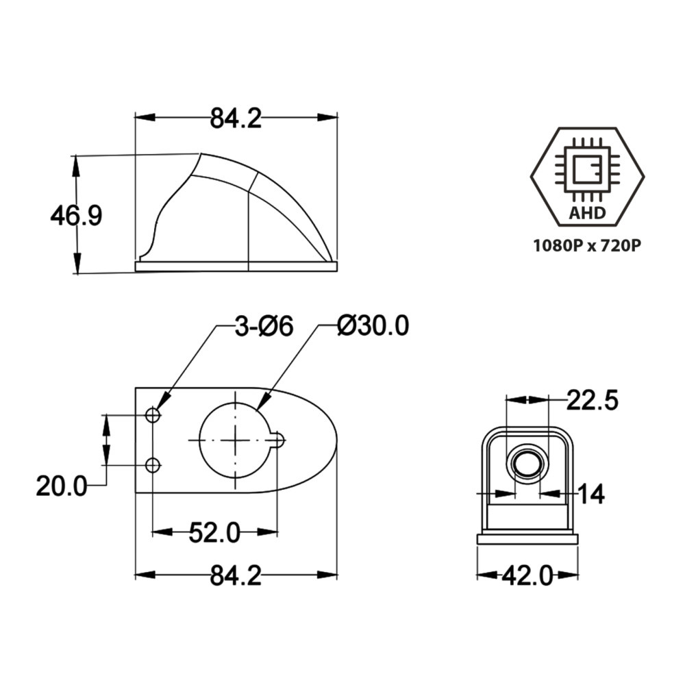 ACV Bak kamera AHD Transporter/Bobil