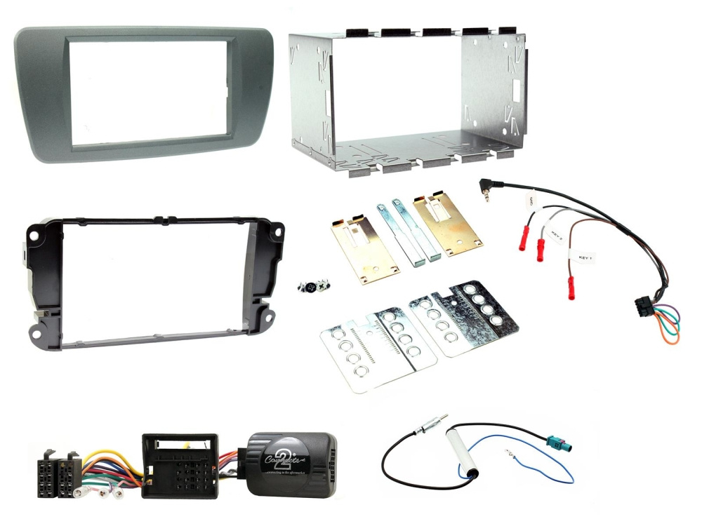 Installationskit Seat Ibiza 2008> Nattsvart, Dubbel-din