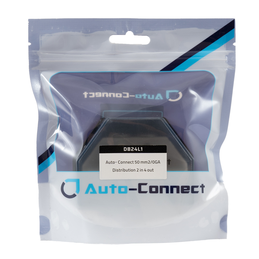 Auto-Connect distribusjonsblokk, 2 til 4, 50mm²