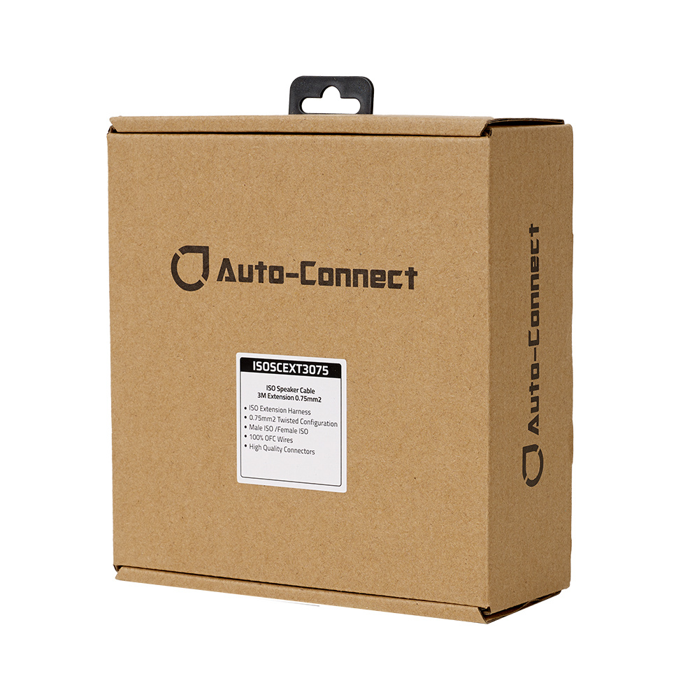 Auto-Connect ISO-ISO 3m forlengelse for høyttalere, 2x0.75mm²