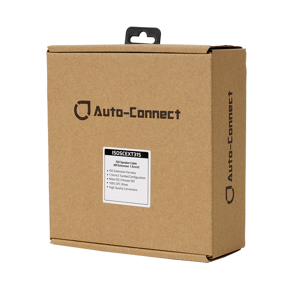 Auto-Connect ISO-ISO 3m forlengelse for høyttalere, 2x1.5mm²