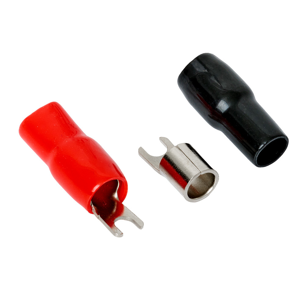 Auto-Connect rød og svart gaffelkabelsko, 21 mm²