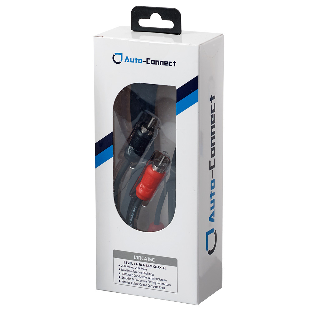 Auto-Connect koaksial lågnivåkabel 1.5 meter, Level 1