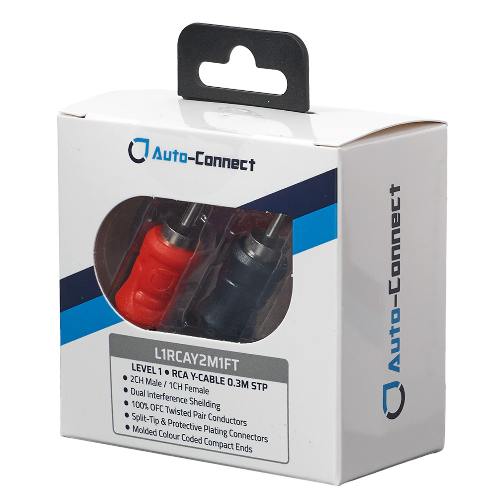 Auto-Connect tvinnet Y-splitt lavnivå 2 hann-1 hunn, Level 1