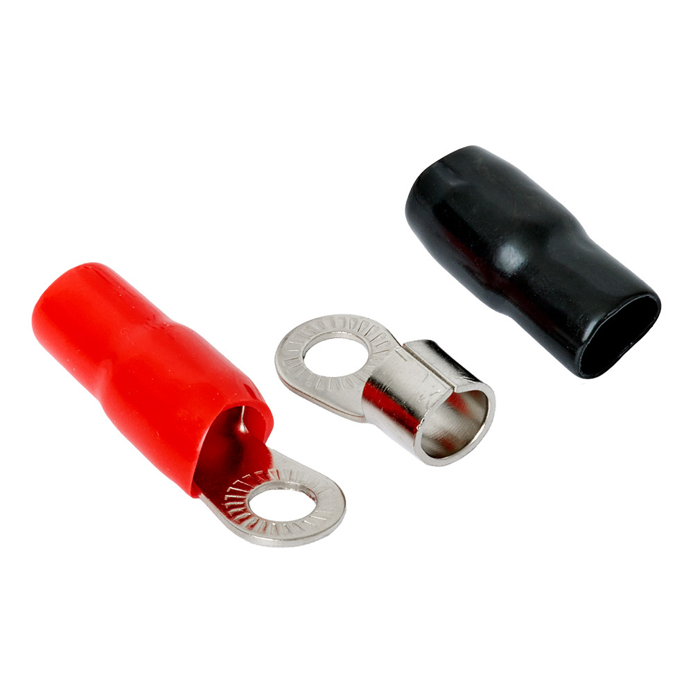 Auto-Connect rød og svart ringkabelsko M8, 35 mm²