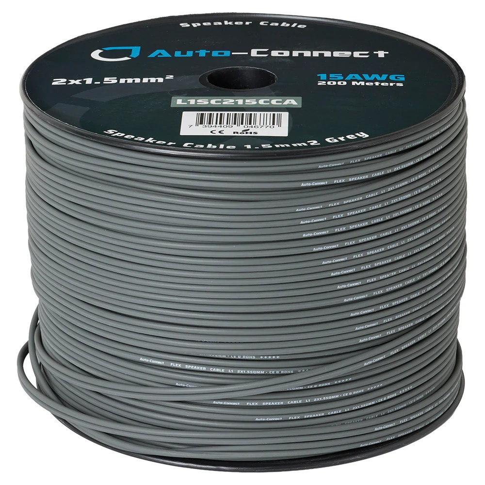 Auto-Connect CCA-høyttalerkabel 2x1,5 mm², løpemeter