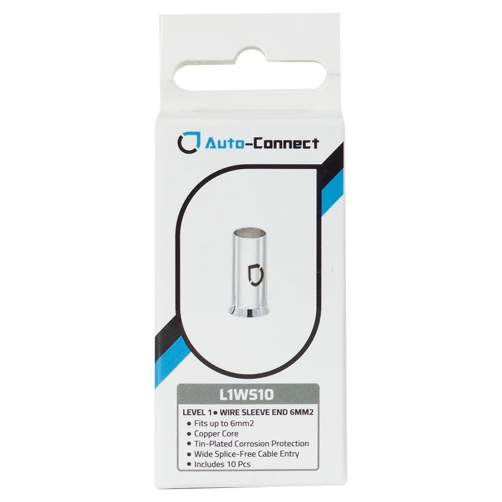 Auto-Connect L1WS10 10-pakke kabelhylser, 6mm²-kabel