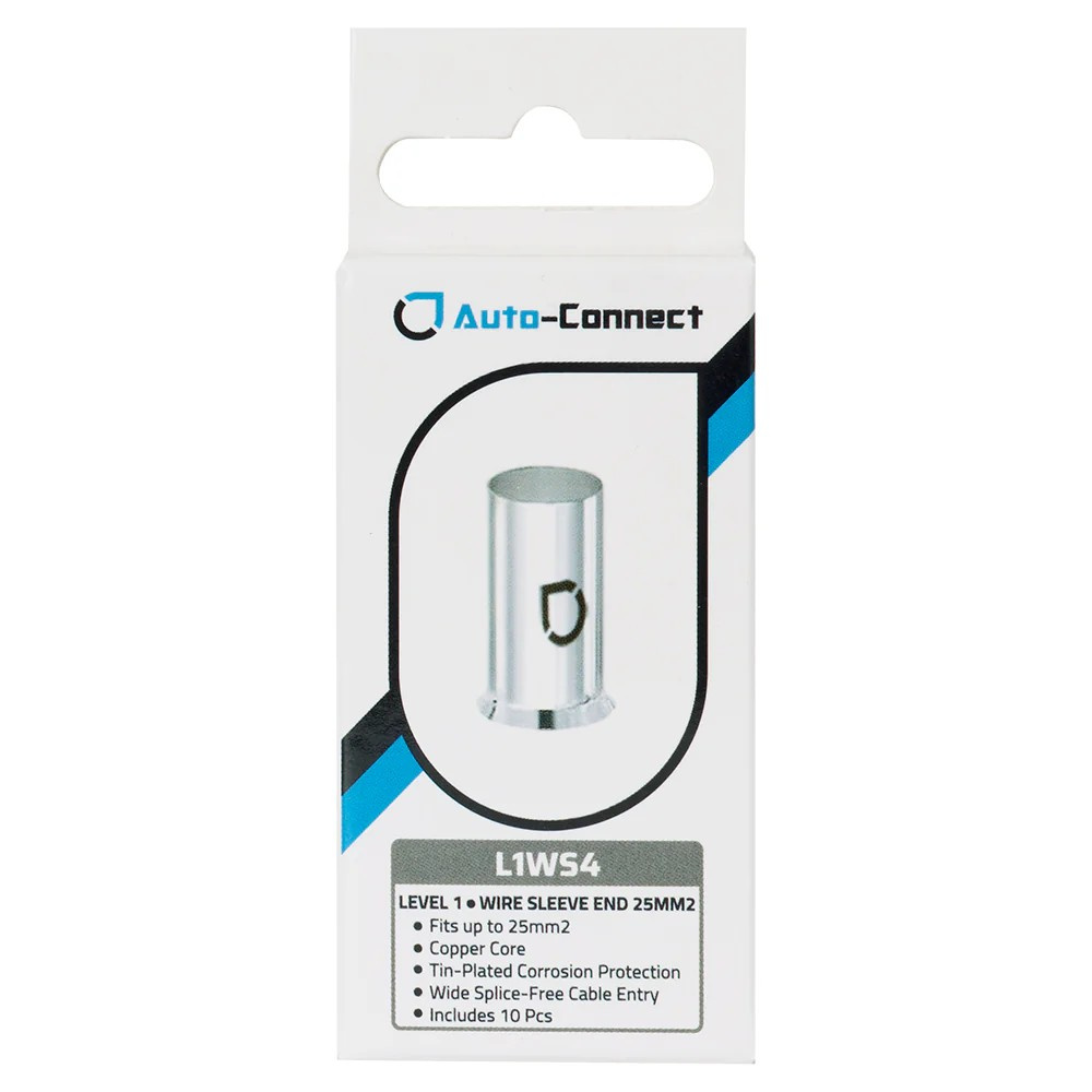 Auto-Connect L1WS4 10-pakke kabelhylser, 25mm²-kabel