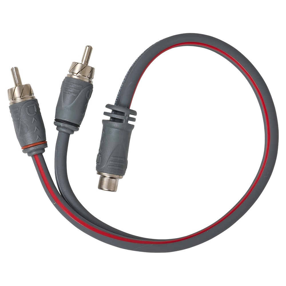 Auto-Connect tvinnet Y-splitter for lavnivåsignal, 1 hunn til 2 hann, 0.3 meter, Level 2
