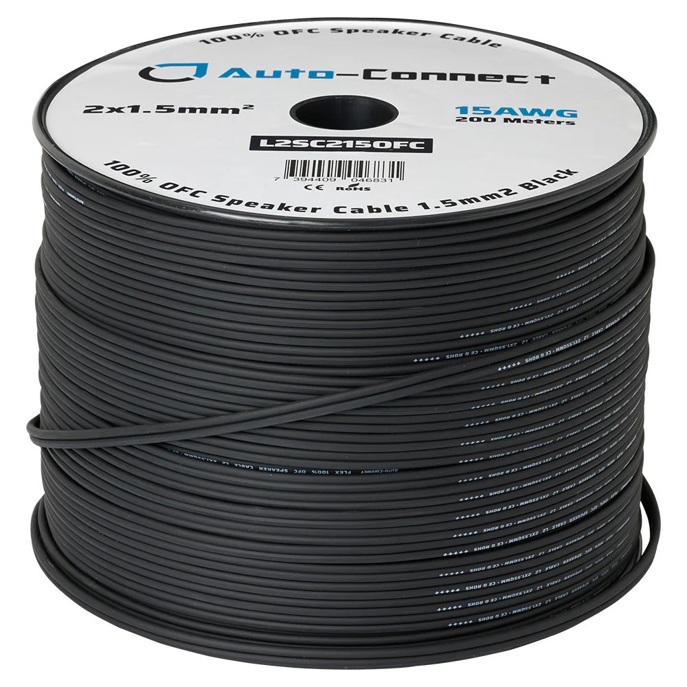 Auto-Connect OFC-høyttalerkabel 2x1.5 mm², løpemeter