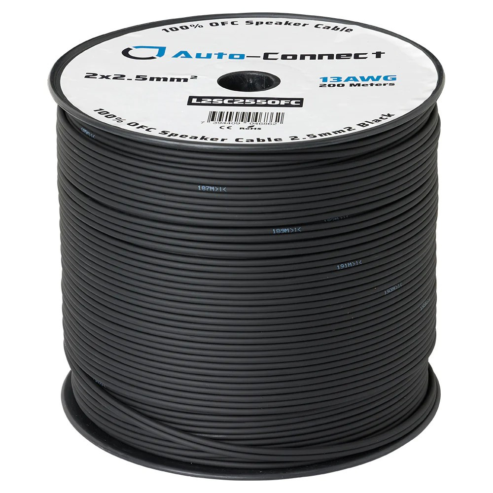 Auto-Connect OFC-høyttalerkabel 2x2.5 mm², løpemeter
