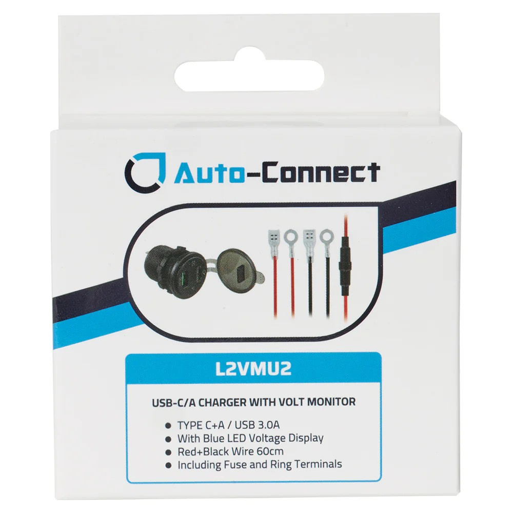 USB-lader med voltmeter og USB-C