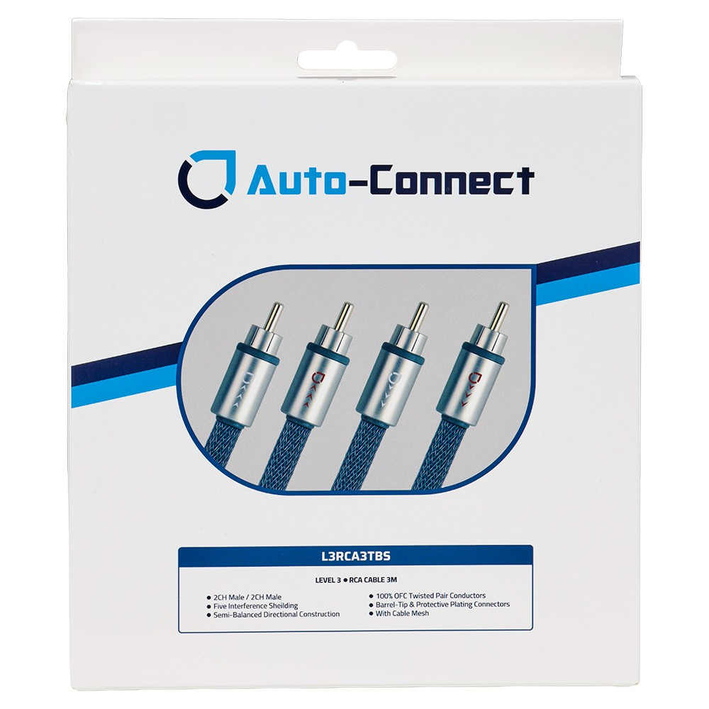 Auto-Connect tvunnet lavnivåkabel 3 meter, Level 3