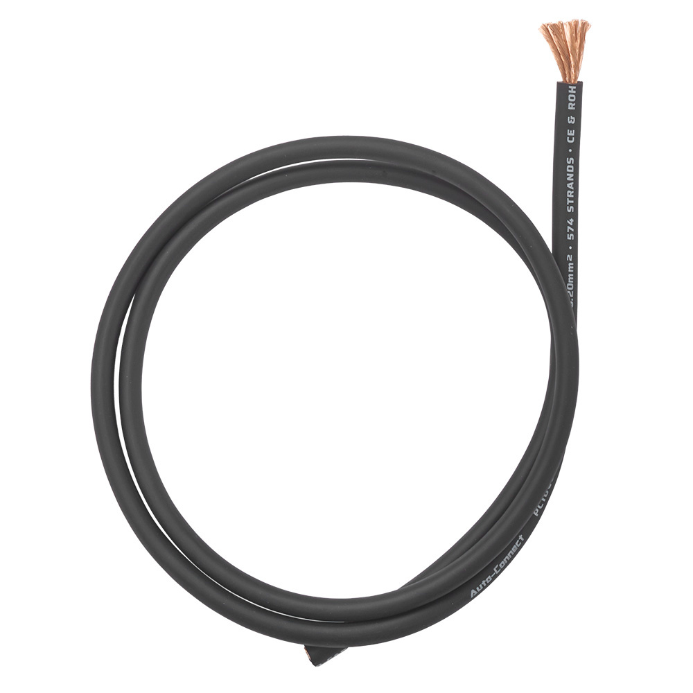 Auto-Connect svart strømkabel CCA 10.2mm², metervare