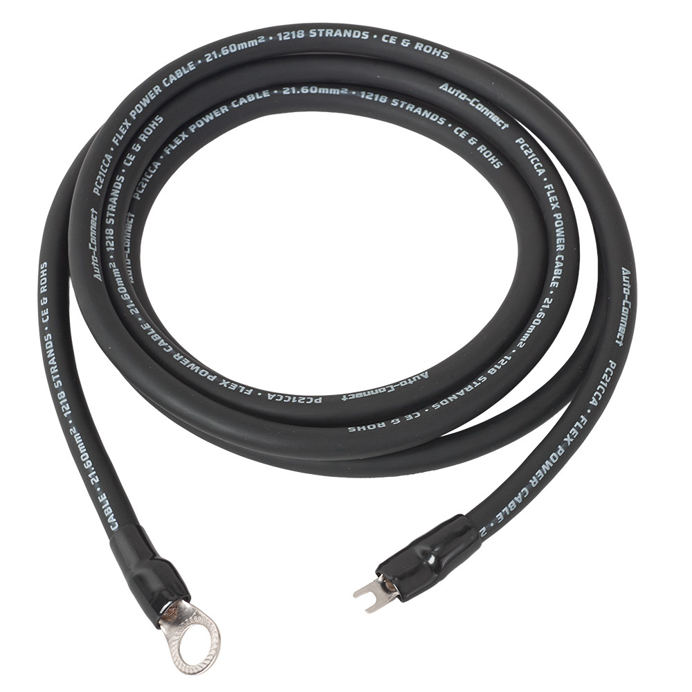 Auto-Connect 2.5 meter strømkabel CCA 21.6mm², svart