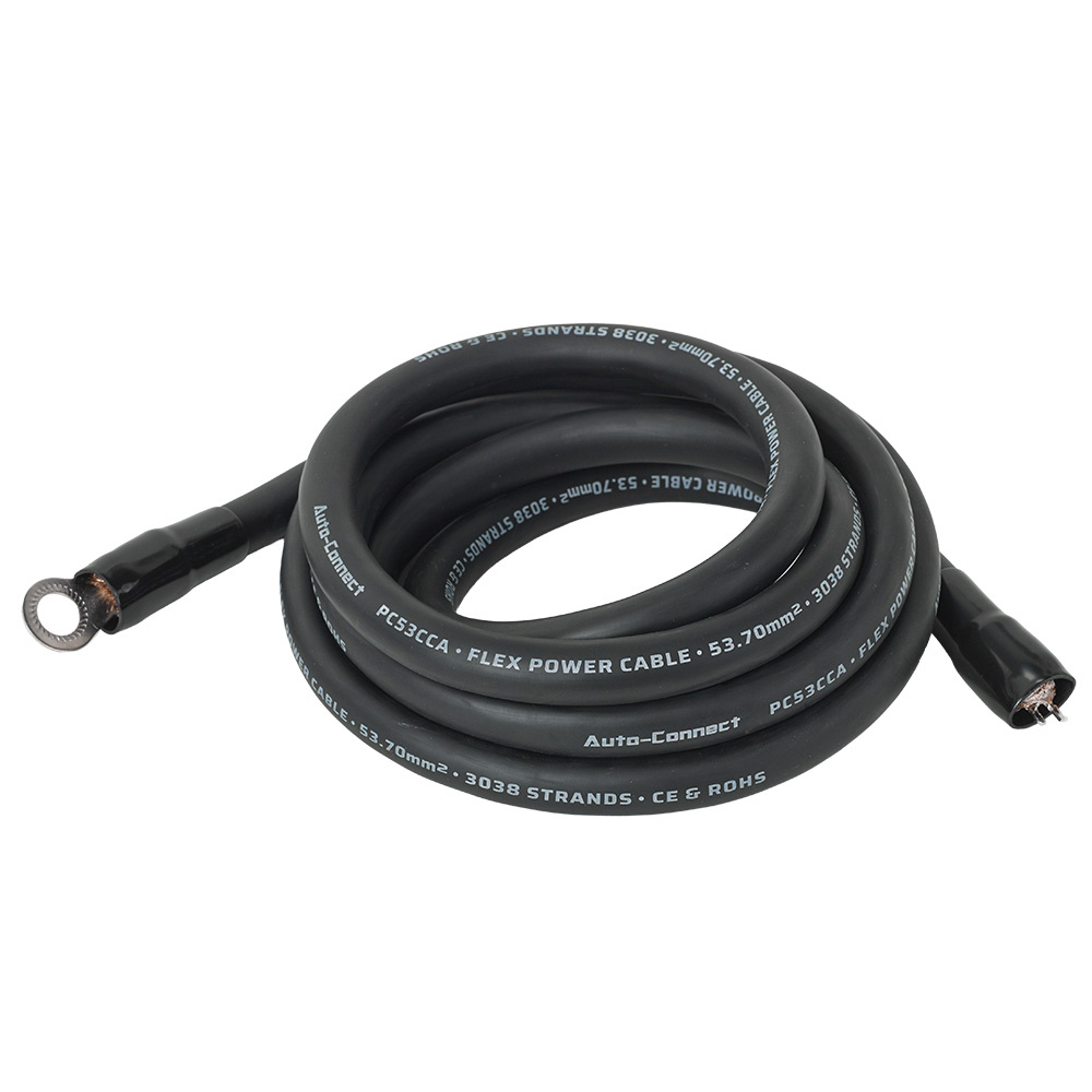 Auto-Connect 2.5 meter strømkabel CCA 53.7mm², svart