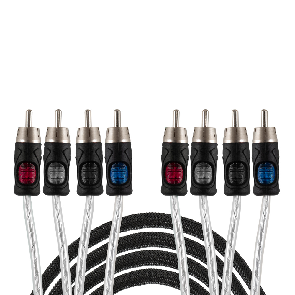 Auto-Connect 4-kanals lavnivåkabel 5.5 meter, Level 3