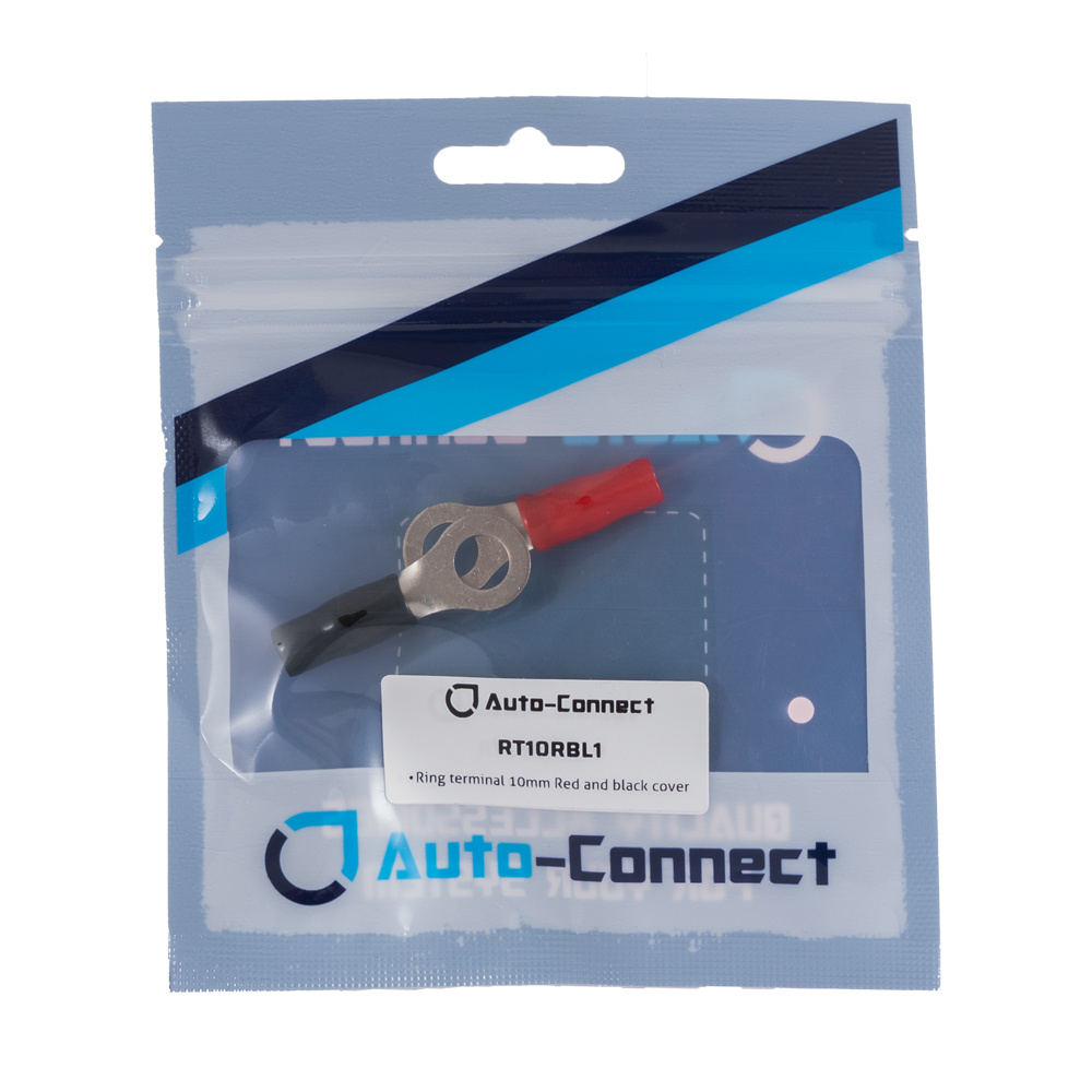Auto-Connect rød og svart ringkabelsko 10mm²