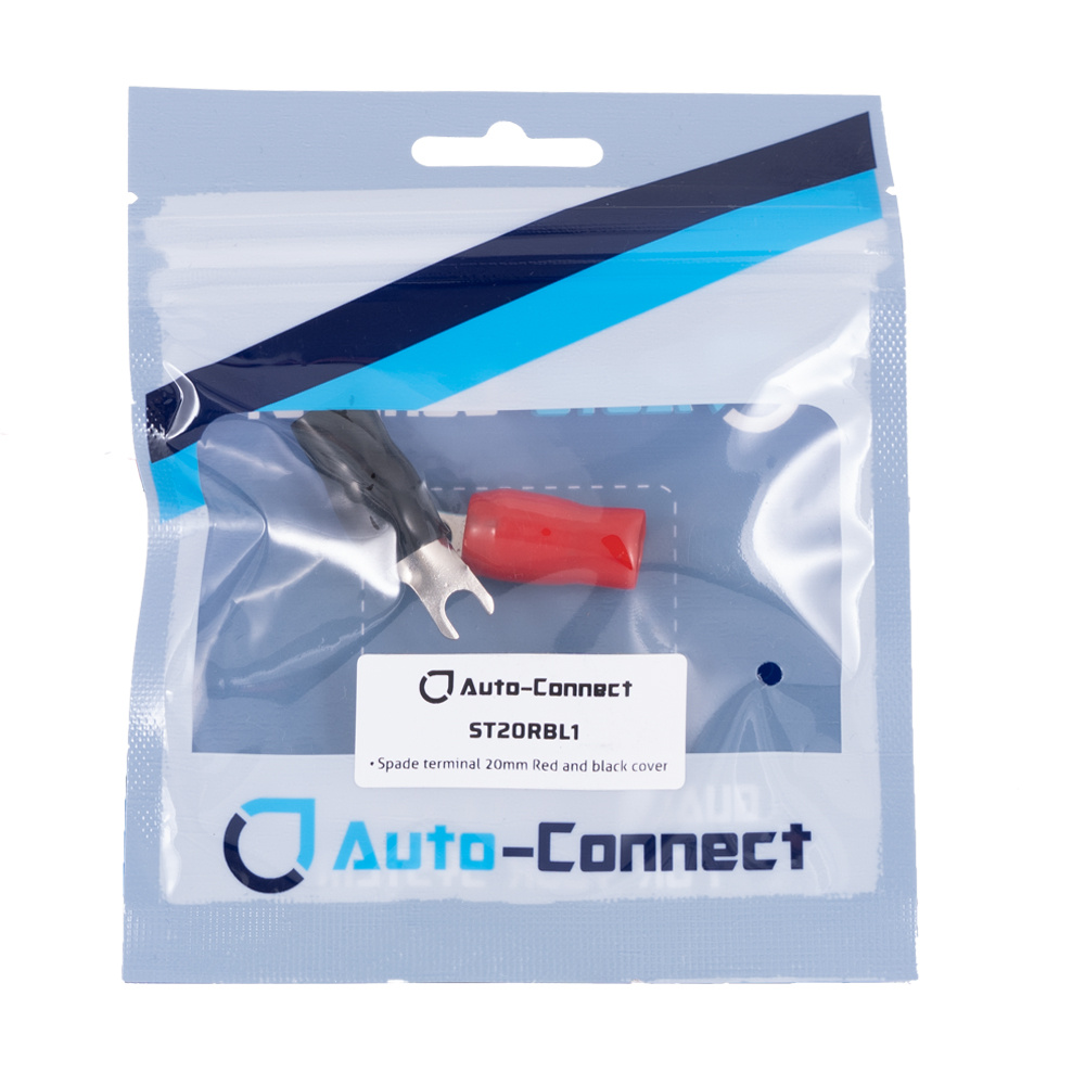 Auto-Connect rød og svart gaffelkabelsko, 20mm²