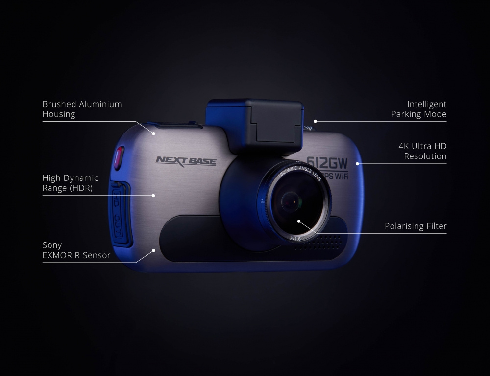 Nextbase In-Car Cam 612GW med GPS, WiFi & 4K-innspilling
