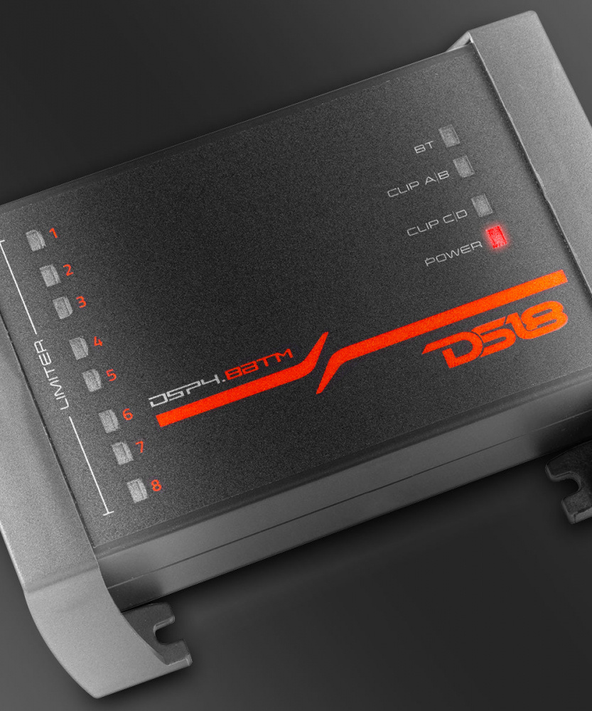 DS18 DSP4.8BTM, 8-kanals lydprosessor med innebygd Bluetooth