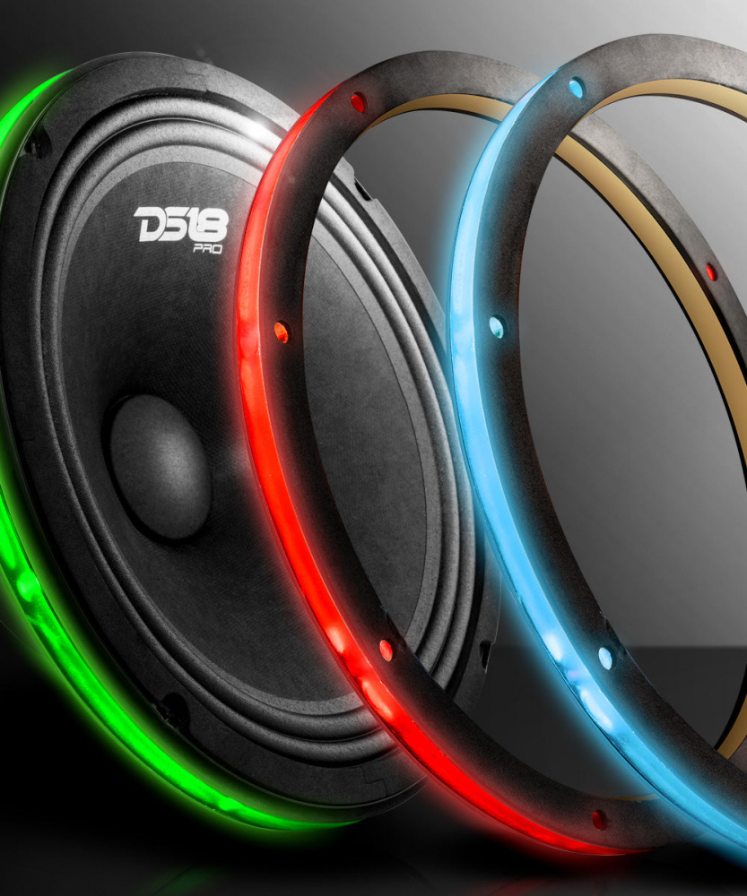 DS18 LRING10, 10-tommers RGB LED-ring for høyttalere/bass