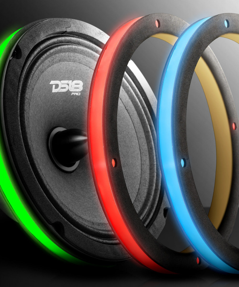 DS18 LRING8, 8-tommers RGB LED-ring for høyttalere/bass