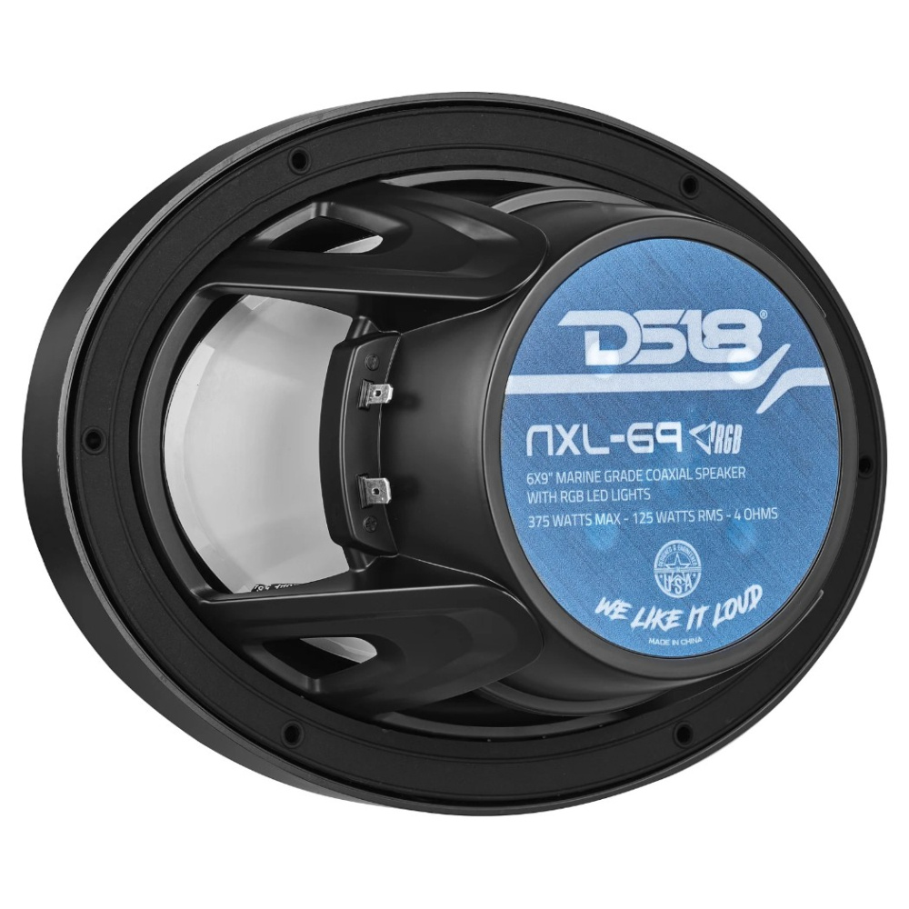DS18 NXL-69/BK, svarte 6x9-tommers marinehøyttalere med LED, par