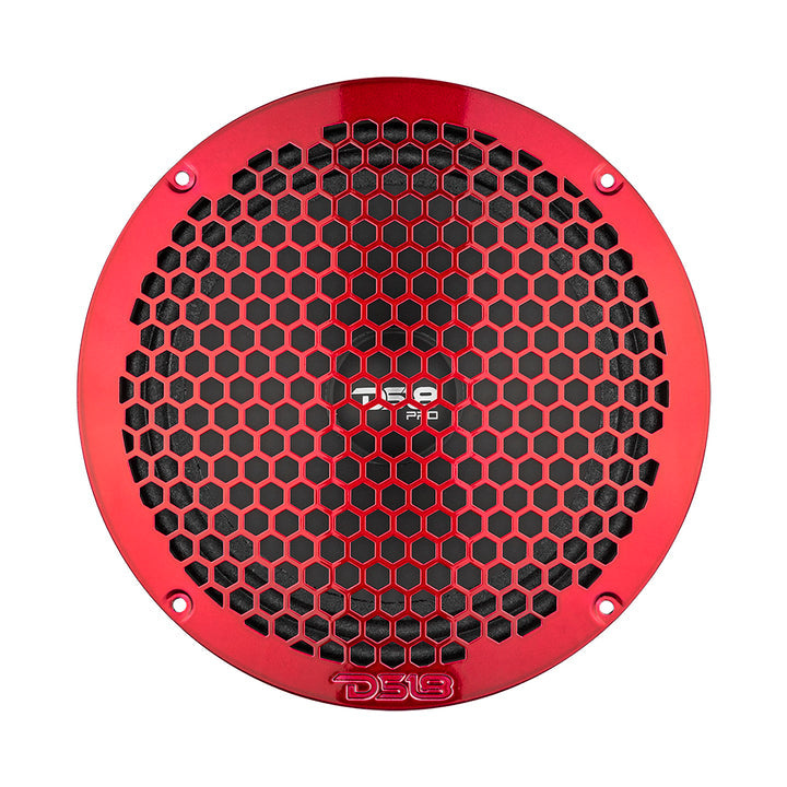 DS18 PRO-GRILL8MS, slank 8-tommers høyttalergitter i metall, rød