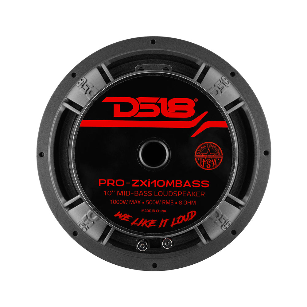 DS18 PRO-ZXI10MBASS, tung 10 tommers ferritt-mellombass, stykk